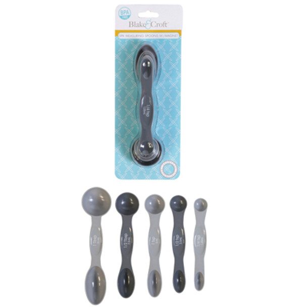 MEASURING SPOONS 5PC PLASTIC W/MAGNETIC NESTING B&C