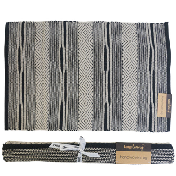 RUG 24X36 BYRON STRIPE HANDWOVEN COTTON/POLY/RAYON (24.00)