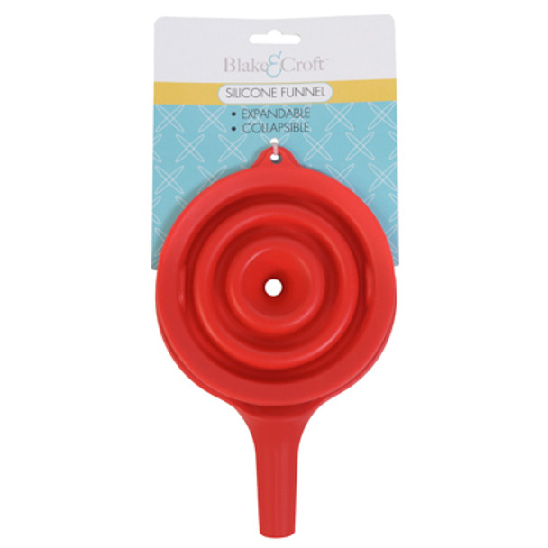 FUNNEL SILICONE EXPANDABLE COLLAPSIBLE W/HANDLE 4.5IN DIA X 6IN L B& C TCD