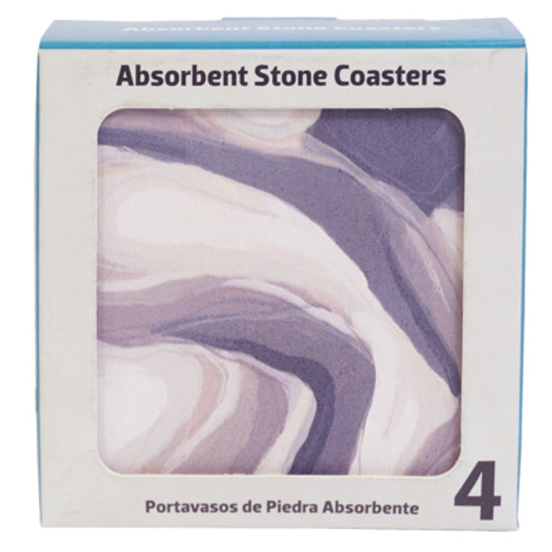 COASTER 4PC SET MONOTONE AQUATE THIRSTYSTONE