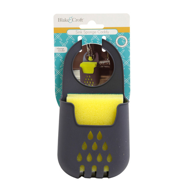 SPONGE HOLDER TPR W/ BONUS SCRUB SPONGE HANGS FROM FAUCET NECK CLEAN TCD