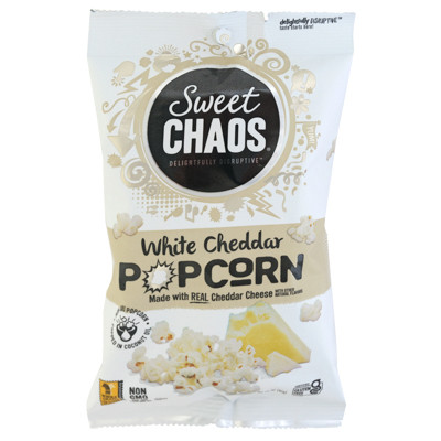 SWEET CHAOS POPCORN WHITE CHEDDAR 1.5 OZ PEG BAG NO AMAZON SALES