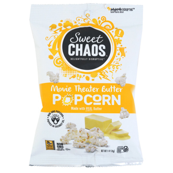 SWEET CHAOS POPCORN MOVIE THEATER BUTTER 1.0 OZ PEG BAG NO AMAZON SALES