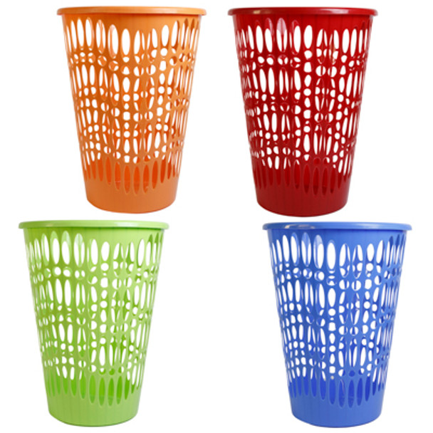 LAUNDRY BASKET PANAMA ROUND NO LID 4 COLORS POLY BAG OF 12 - BAGGED