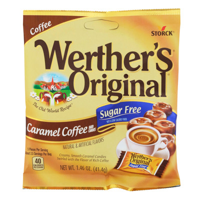 WERTHER'S ORIGINAL SUGAR FREE COFFEE 1.46 OZ PEG BAG