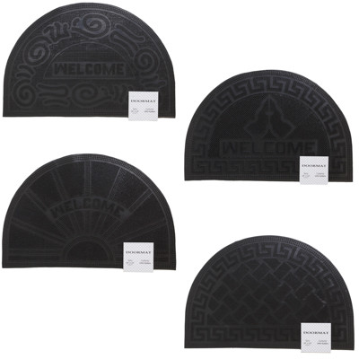 DOORMAT RUBBER PIN 4 ASSORTED DESIGNS 16X24 BLACK PACKED IN BALE REF #WS-922-HR