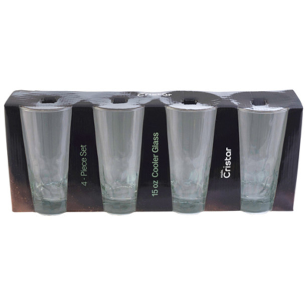 COOLER GLASS 15OZ 4PC SET GLOSSY SLEEVE TIERRA NADIR CRISTAR