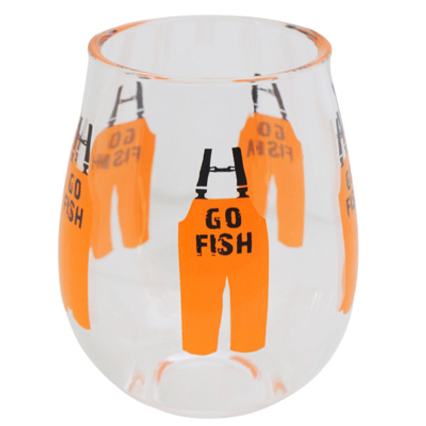 WINE GLASS STEMLESS 15OZ  GO FISH ACRYLIC WINE GLASS STEMLESS 15OZ  GO FISH ACRYLIC