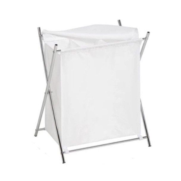 SORTER HAMPER TRIPLE X-FRAME 33.75X5.1X3 SILVER CHROME BROWN BOX