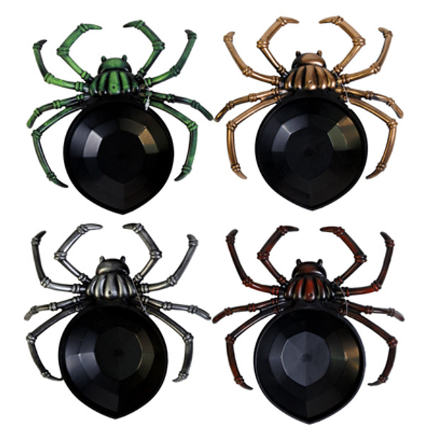 SPIDER CANDY DISH 4 AST 8 X 9IN PLASTIC/ 24PC PDQ