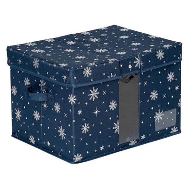 STORAGE BOX 14X18X12 DELUX HOLIDAY BLUE BROWN BOX (10.14)