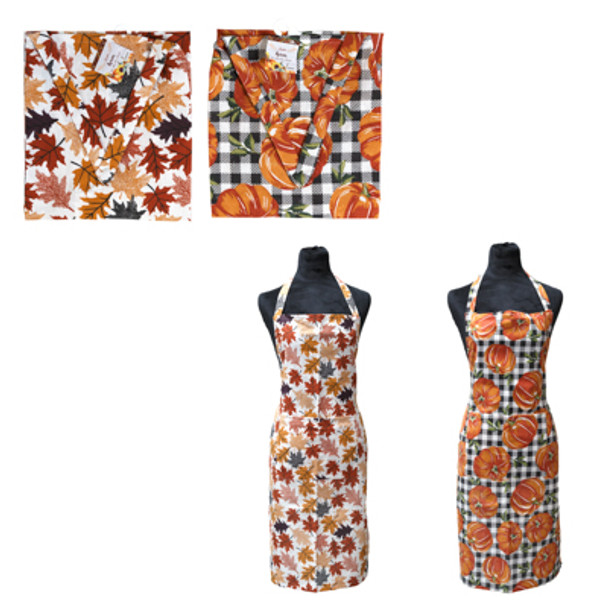 APRON HARVEST PRINT 2 AST ADULT SIZE HT / J-HOOK