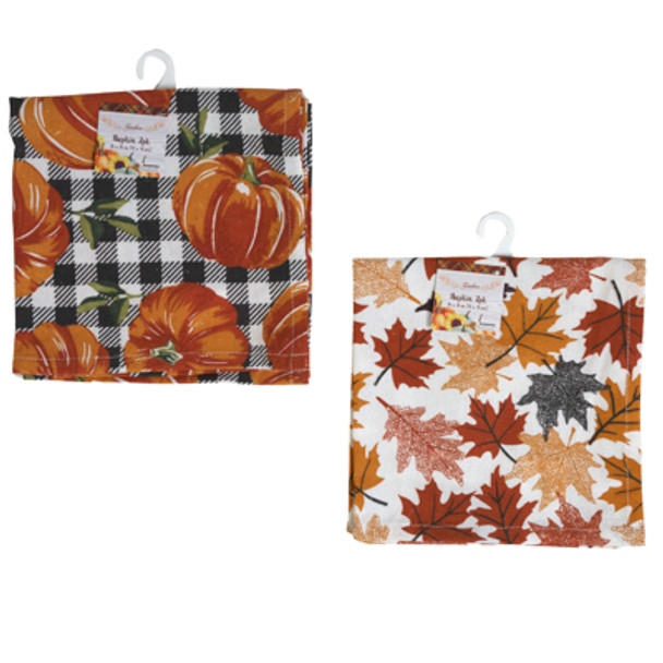 NAPKINS 2PK HARVEST PRINT 2AST HT/ JHOOK