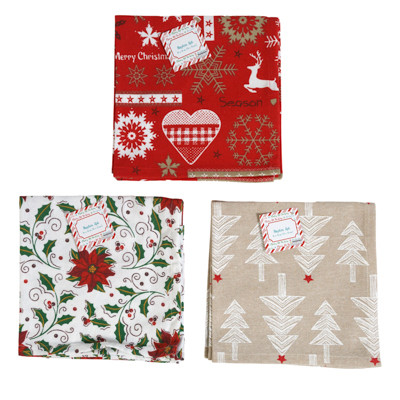 NAPKIN 2PK CHRISTMAS 16X16IN 3 AST HT/JHOOK