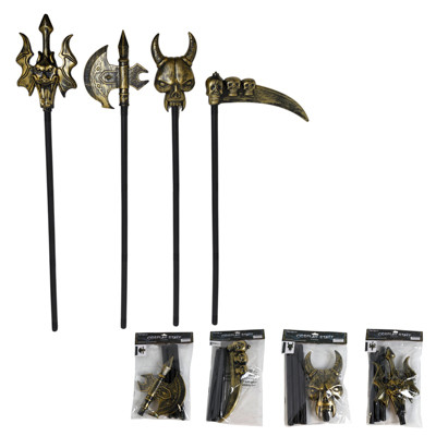 WEAPONS COSPLAY PROP STAFF GOLD K/D PACK 4AST PLASTIC 45IN L ASST STYLES / PBH