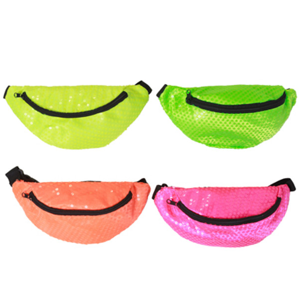 FANNY PACK NEON SEQUINED 4 ASST FANNY PACK NEON SEQUINED 4 ASST