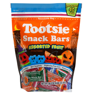 TOOTSIE SNACK BARS ASSORTED FRUIT 40 PIECES 24.87 OZ BAG COUNTER DISPLAY