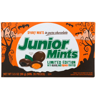 JUNIOR MINTS HALLOWEEN 3.5 OZ BOX IN COUNTER DISPLAY