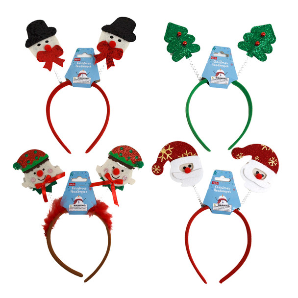 HEADBOPPER CHRISTMAS 4 ASST XMAS BARBELL HDR