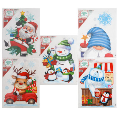 WINDOW DECOR CHRISTMAS CLEAR W/ SUCTION CUP 11.75 x 16.5IN / PBH
