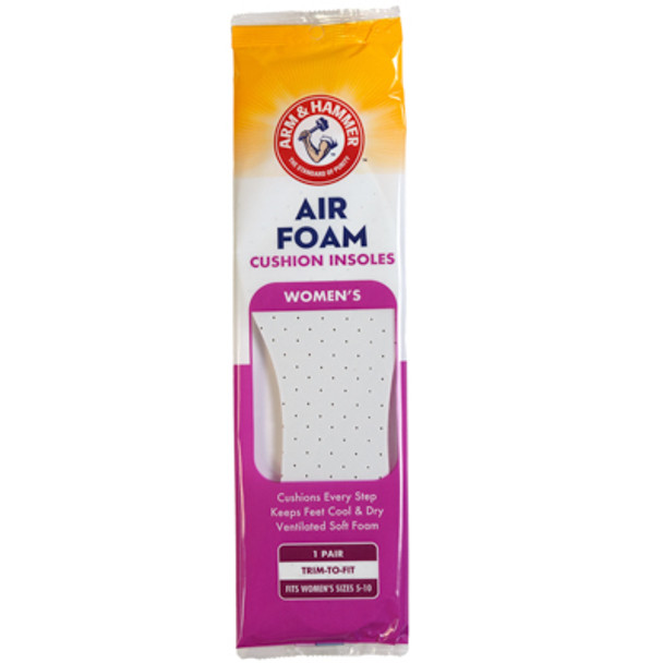 ARM & HAMMER AIR FOAM INSOLES WOMENS SHOE SIZE 5-10 TRIM TO FIT 48PC PDQ