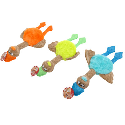 DOG TOY PLUSH 16 INCH BIRD WITH HONKER 3 ASSORTED IN PDQ REF #407859