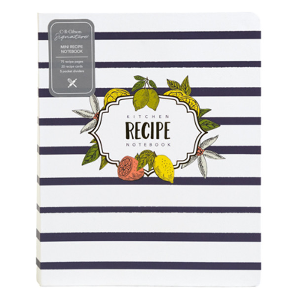 NOTEBOOK RECIPE 7.25X9X1 LEMN DROP TWIN WIRE/3POCKET DIVIER/75RECIPE PAGES/10 CARDS NOTEBOOK RECIPE 7.25X9X1 LEMN DROP TWIN WIRE/3POCKET DIVIER/75RECIPE PAGES/10 CARDS