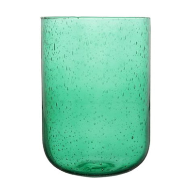 CANDLE HOLDER 4.53X4.53X7.48 PILLAR DARK GREEN *10.00*