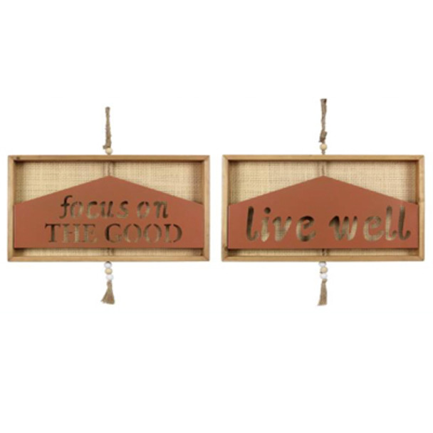 WALL ART 2AST 16X1.5X19 NATURAL GOOD/LIVE *15.00*