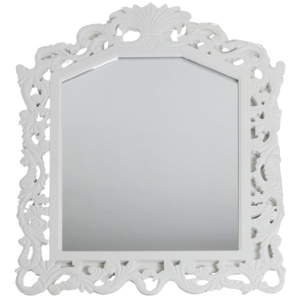 MIRROR 17.5X.5X23.5 FLUER DE LIS WALL MDF WOOD/GLASS