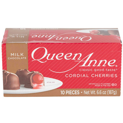MILK CHOCOLATE CORDIAL CHERRIES 6.6 OZ 10 PCS BOXED COUNTER DISPLAY