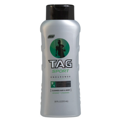 TAG 18OZ 3IN1 ENDURANCE SHAMPOO/CONDITIONER/BODY WASH