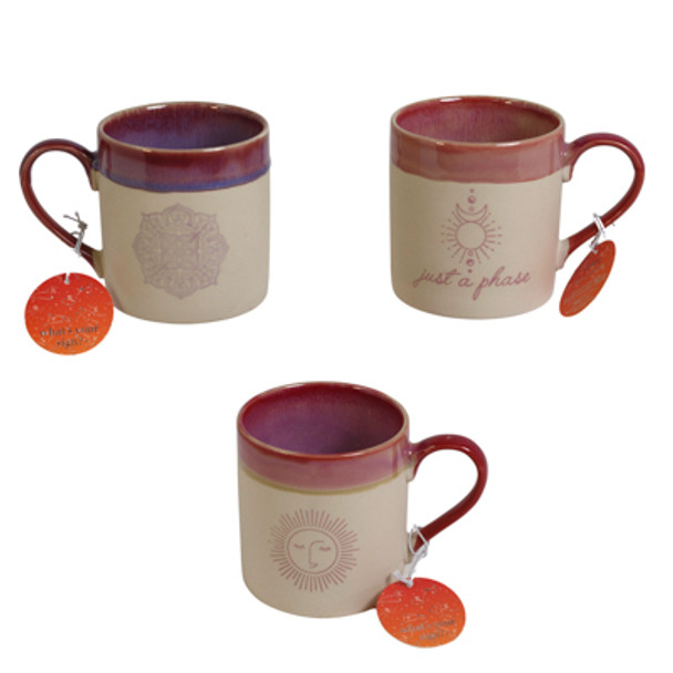 MUG 18OZ 3AST SUN MOON MANDALA