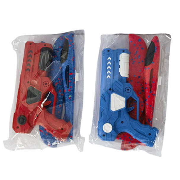 FOAM GLIDER W/LAUNCHER 2AST COLOR COMBOS GLIDER 9X9.8IN LAUNCHER 7.7 X 4.7IN PBH