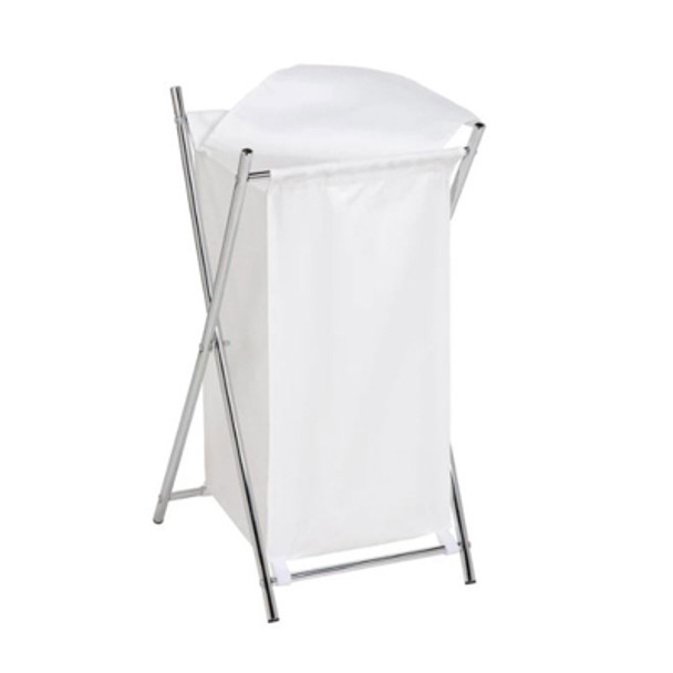 FOLDING HAMPER 32.7X5.2X3 WHITE/CHROME BROWN BOX