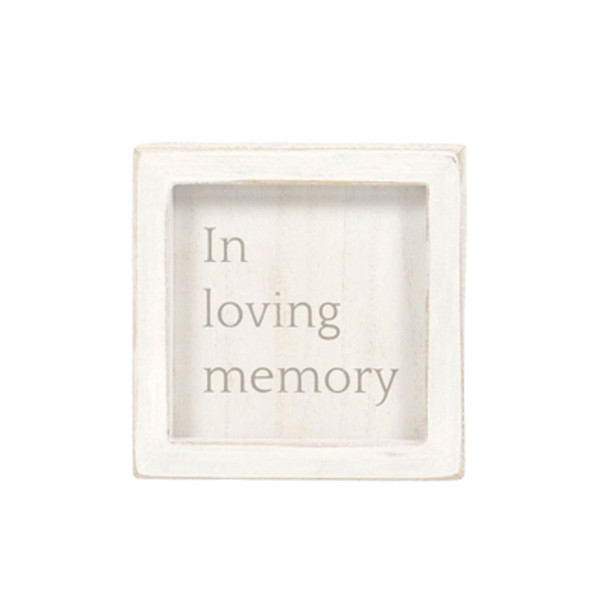 WALL ART 5X5X1.5 IN LOVING MEMORY GRAY/WHITE WOOD (5.00)
