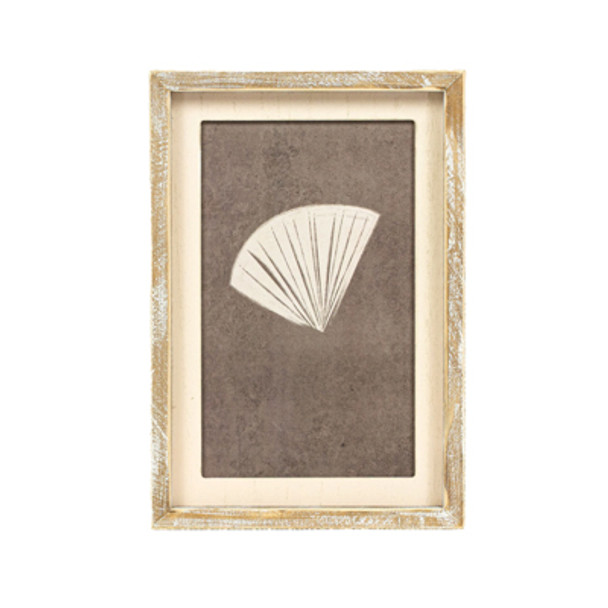 WALL ART 9X13X1.5 FAN BROWN/CREAM WOOD (11.00)