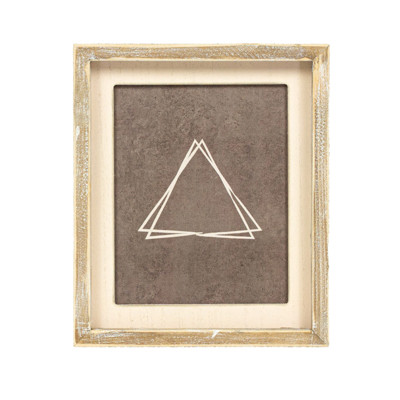 WALL ART 9X10X1.5 TRIANGLE BROWN/CREAM WOOD (20.00)