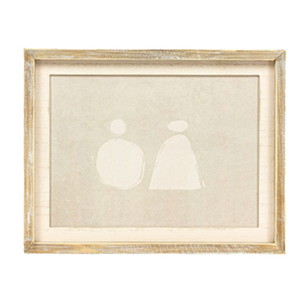 WALL ART 14X11X1.5 VASE WHITE/BROWN/CREAM WOOD (14.00)