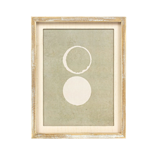 WALL ART 11X14X1.5 CIRCLE GREEN/BROWN/CREAM WOOD (14.00)