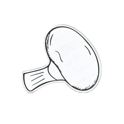 TABLETOP ART 6X5X1 MUSHROOM CUTOUT WHITE/BLACK WOOD (3.00)