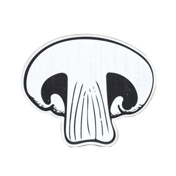 TABLETOP ART 7X6X1 MUSHROOM CUTOUT WHITE/BLACK WOOD (4.00) TABLETOP ART 7X6X1 MUSHROOM CUTOUT WHITE/BLACK WOOD (4.00)