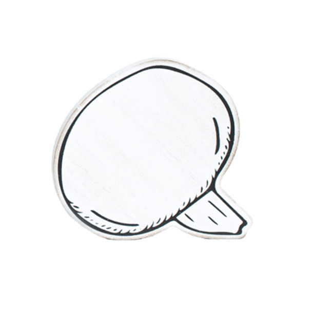 TABLETOP ART 5X4X1 MUSHROOM CUTOUT WHITE/BLACK WOOD(3.00)