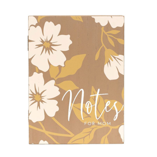STORAGE CONTAINER BOX 7X10X2.25 NOTE FOR MOM BROWN/CREAM WOOD (12.00)