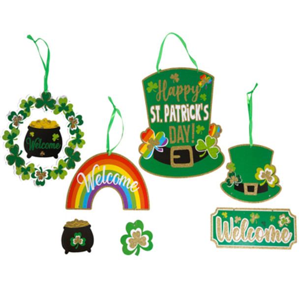 ST.PATRICK HANGING DECOR 4AST/PAPER STPAT HT