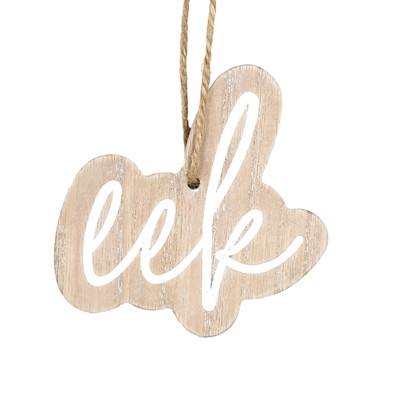 ORNAMENT 4X4X.25 EEK NEUTRAL/WHITE WOOD (3.00)