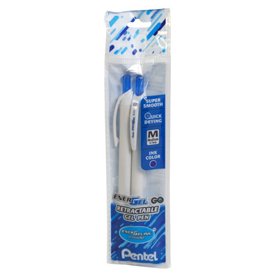 PENS 2CT PENTEL BLUE INK ENERGEL RETRACTABLE .7MM