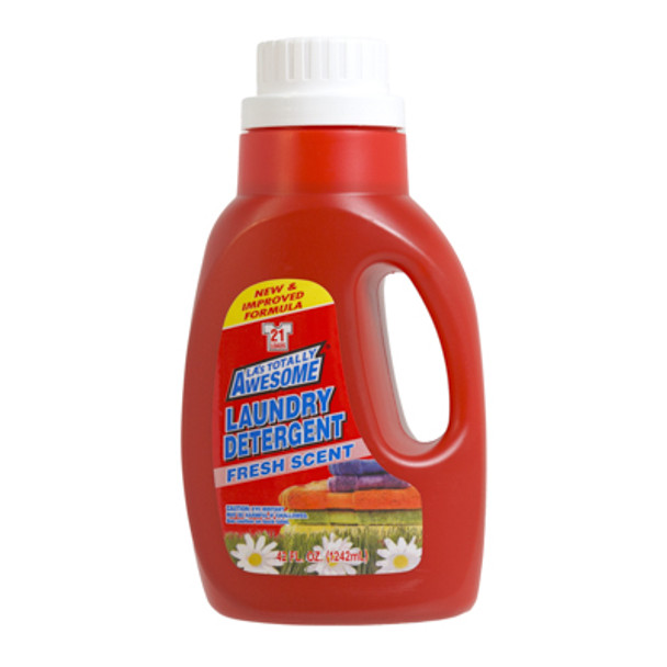 LAUNDRY DETERGENT 42OZ HEAVY DUTY FRESH SCENT RED BOTTLE LA'S TOTALLY AWESOME