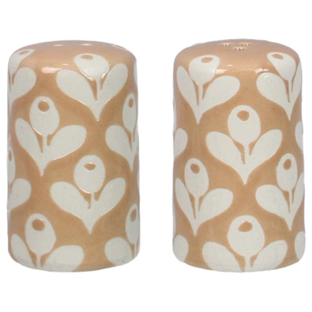 SALT & PEPPER 2PC SET NATURAL WHITE STONEWARE