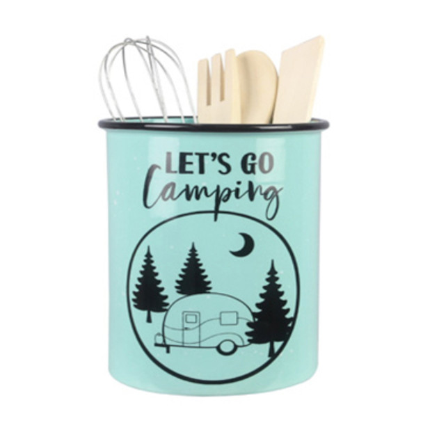 UTENSIL CROCK W/TOOLS 5.51X5.51X7.09 CAMPER CERAMIC